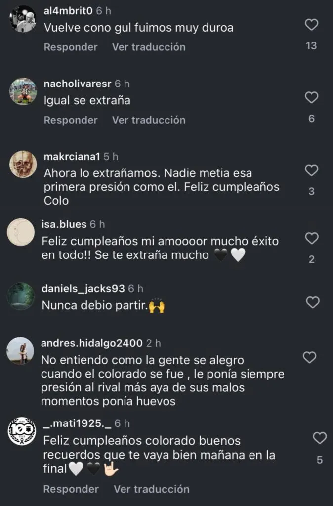 Hinchas lamentan la partida de Leonardo Gil de Colo-Colo en redes sociales.
