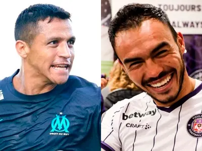 Gabriel Suazo no se achica y ya comienza a calentar el partido frente al Olympique Marsella de Alexis Sánchez