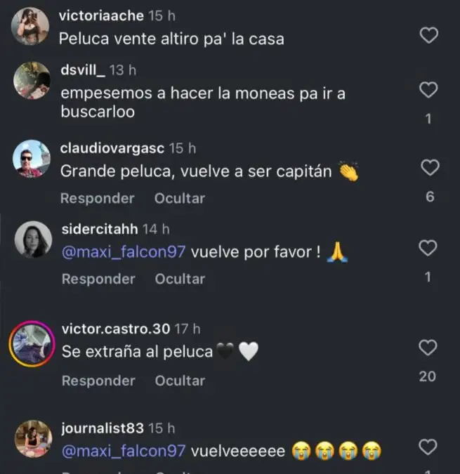 Hinchas de Colo-Colo piden el retorno de Maximiliano Falcón.