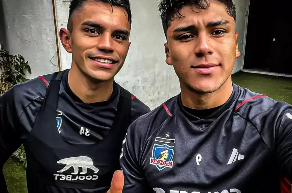 Vicente Pizarro y Damián Pizarro entrenando en Colo-Colo.