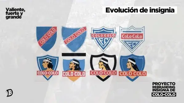 Las insignias de Colo-Colo a lo largo de su historia.