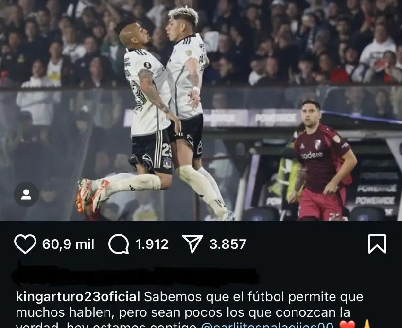 Publicación de Arturo Vidal en Instagram.