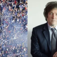 El lienzo de los hinchas de Colo-Colo en contra de Javier Milei que se desplegó en Argentina