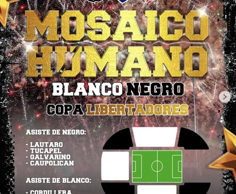 La Garra Blanca hizo llamado para recibir a Colo-Colo con un mosaico humano frente a Fortaleza.