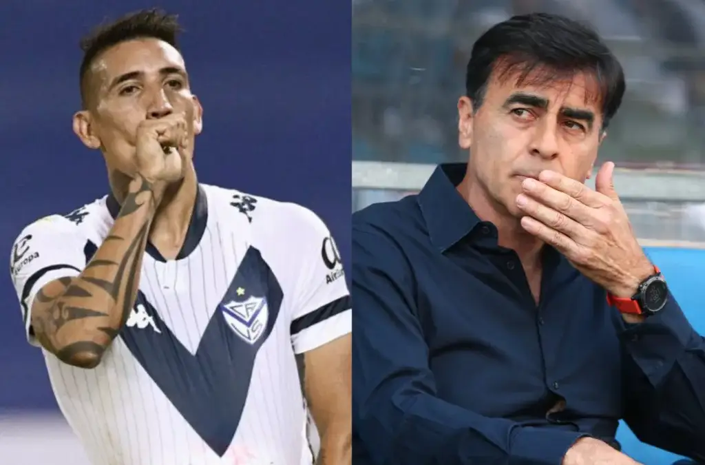 Ricardo Centurión con Vélez Sarsfield y Gustavo Quinteros.