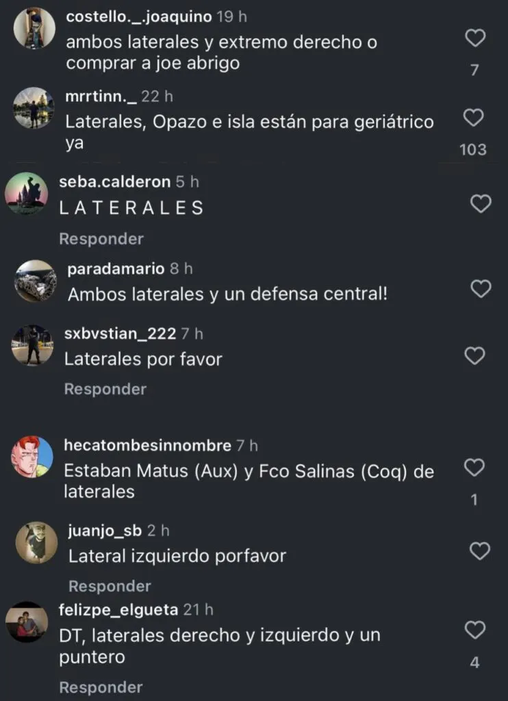Hinchas de Colo-Colo piden fichar un lateral para el segundo semestre.