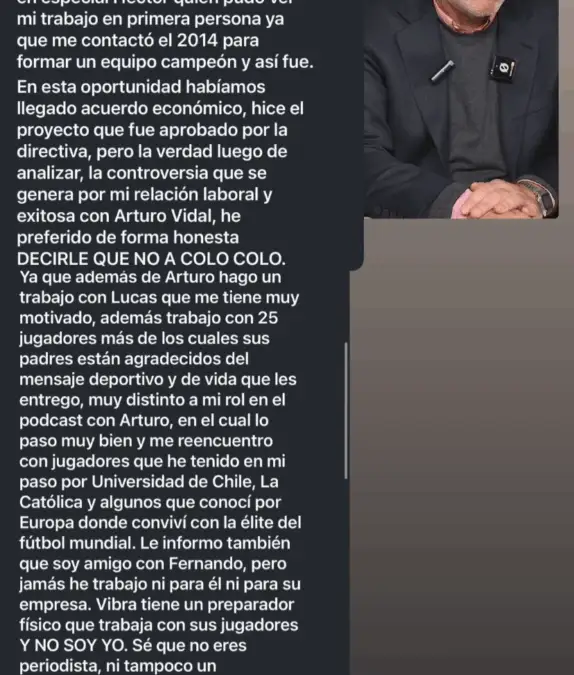 El mensaje completo de Ramírez hacia Guarello.