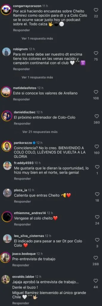 Hinchas de Colo-Colo piden la llegada de Miguel Ramírez en redes sociales.