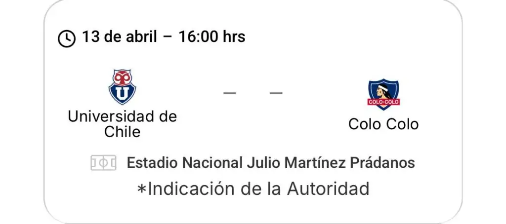 ANFP confirmó cambio de horario para Superclásico entre Universidad de Chile y Colo-Colo.
