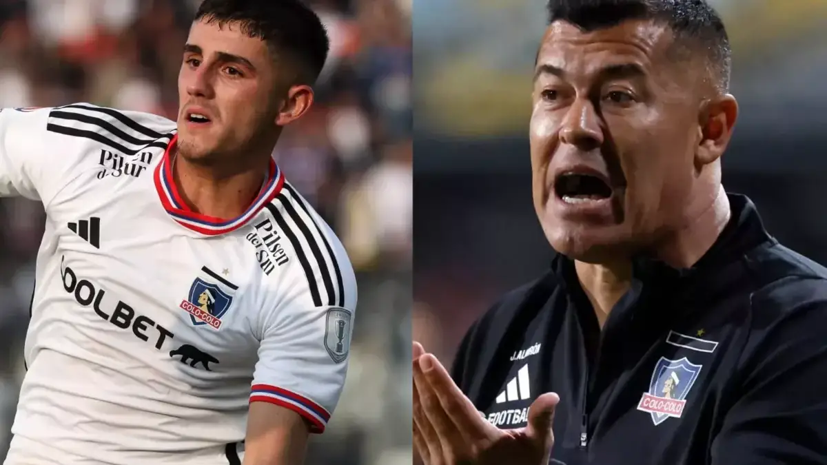 Primer plano a los rostros de Bruno Gutiérrez y Jorge Almirón.