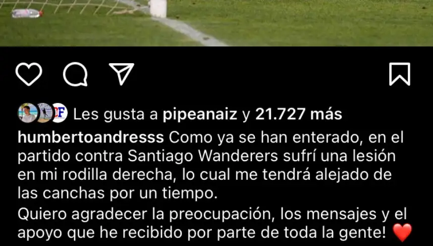 El comunicado de ‘Chupete’ tras su grave lesión.