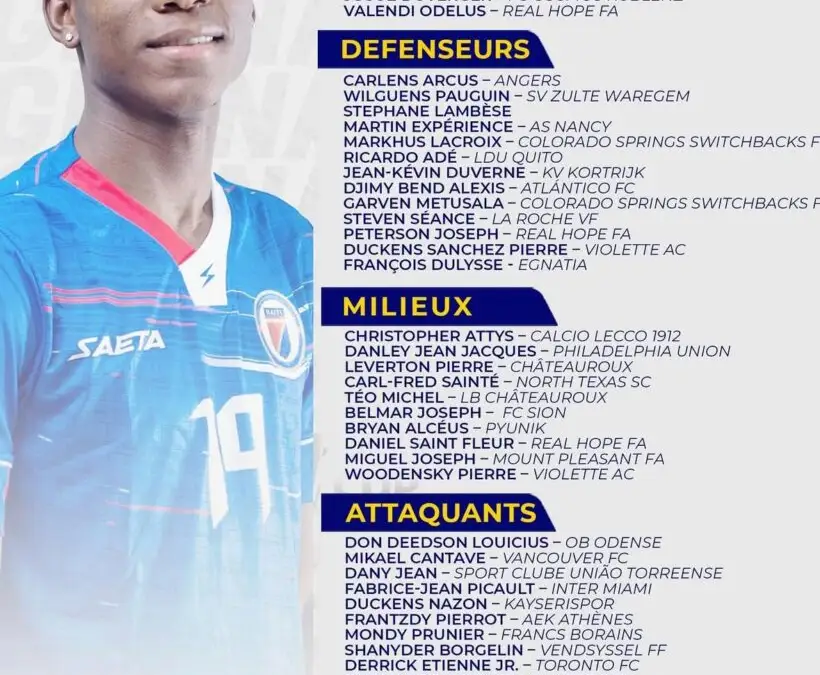 Manley Clerveaux es parte de la pre-nómina de la Selección de Fútbol de Haití.