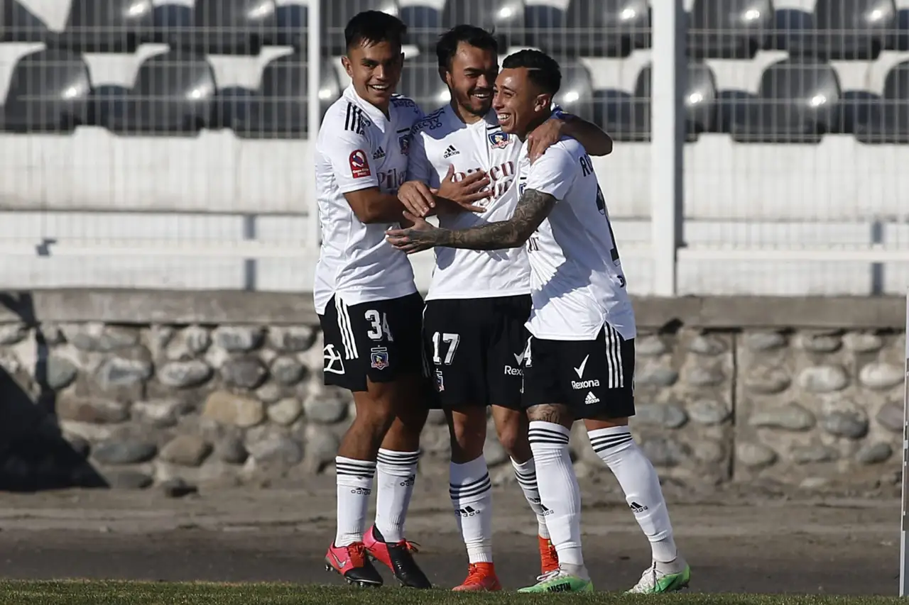 Futbol, Palestino vs Colo Colo. Campeonato Copa Chile 2021. El jugador de Colo Colo Martin Rodriguez, celebra su gol contra Palestino durante el partido por los cuartos de final de Copa Chile realizado en el estadio La Cisterna. Santiago, Chile. 08/07/2021 Marcelo Hernandez/Photosport Football, Palestino vs Colo Colo. Copa Chile Championship 2021. Colo Colo’s player Martin Rodriguez, celebrates his goal against Palestino during quarter finals of Copa Chile Championship at La Cisterna stadium in Santiago, Chile. 07/08/2021 Marcelo Hernandez/Photosport