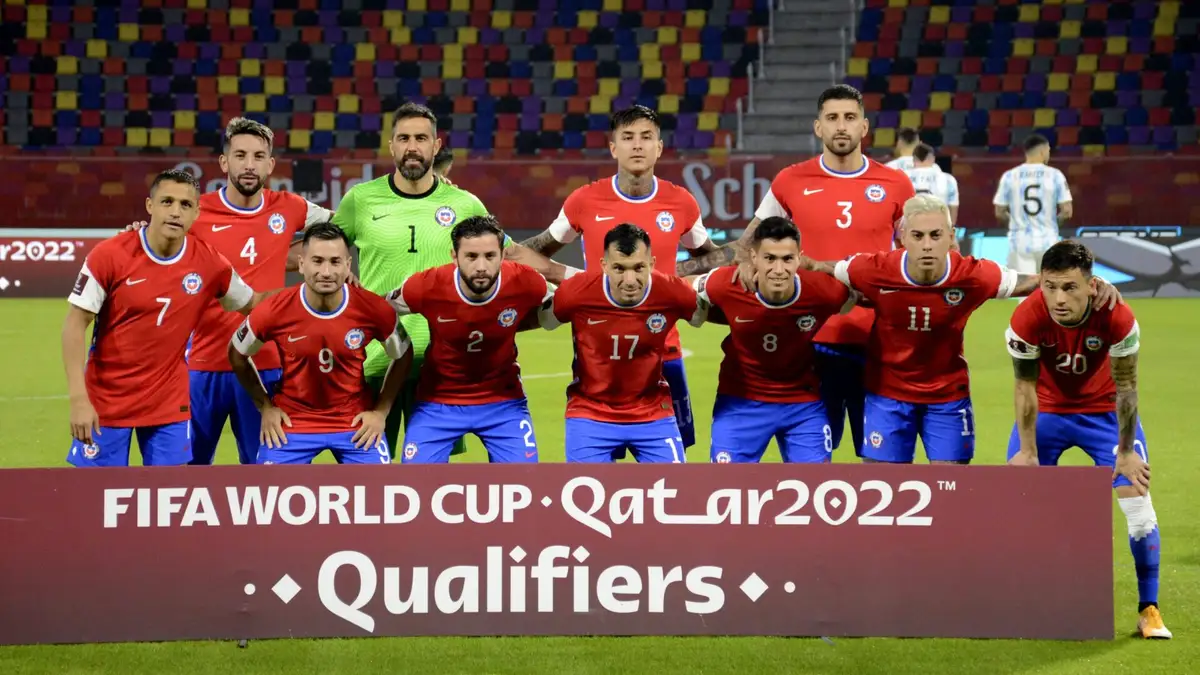 Futbol, Argentina vs Chile. Eliminatorias mundial de Catar 2022. El equipo de Chile es fotografiado antes del partido de las clasificatorias al Mundial de Catar 2022 contra Argentina disputado en el estadio Unico de Santiago del Estero, Argentina. 03/06/2020 Juan Jose Garcia/Fotobaires/Photosport Football, Argentina vs Chile. Qatar 2022 World Cup Qualifiers. Chile’s team is pictured prior to the 2022 Qatar World Cup qualifier match against Argentina held at the Unico stadium in Santiago del Estero, Argentina. 03/03/2020 Juan Jose Garcia/Fotobaires/Photosport
