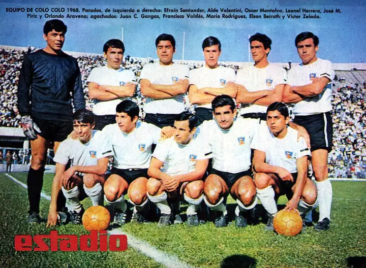 Víctor Zelada (abajo, último de izquierda a derecha) vistió la camiseta de Colo-Colo entre 1966 y 1970.