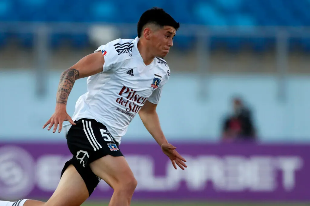Francisco García durante el partido de Colo-Colo vs Audax Italiano en 2021