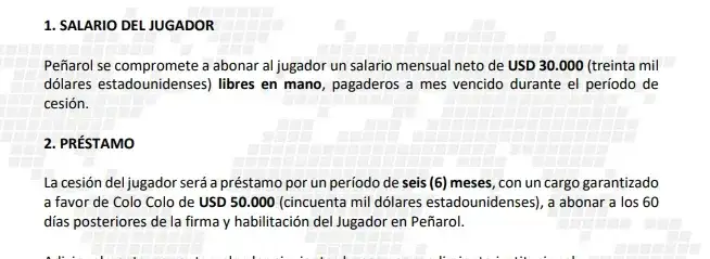 Documento con la oferta de Peñarol por Brayan Cortés. Créditos de la fotografía: Dale Albo
