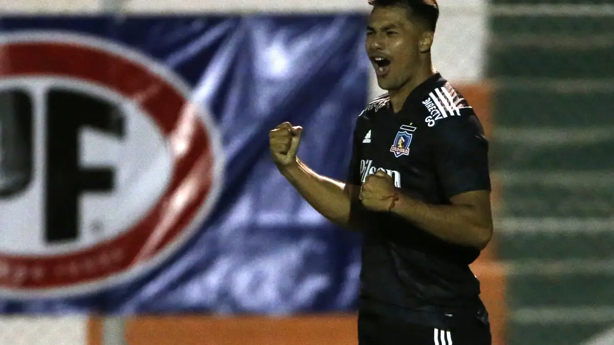 Futbol, Cobresal vs Colo Colo. Fecha 2, campeonato Nacional 2021. El jugador de Colo Colo Ivan Morales celebra su segundo gol contra Cobresal durante el partido de primera division disputado en el estadio El Cobre de El Salvador, Chile. 03/04/2021 Andres Pina/Photosport Football, Cobresal vs Colo Colo. Second date, 2021 National Championship. Colo Colo’s player Ivan Morales celebrates after scoring his second goal against Cobresal during the first division match held at the El Cobre stadium in El Salvador, Chile. 03/04/2021 Andres Pina/Photosport
