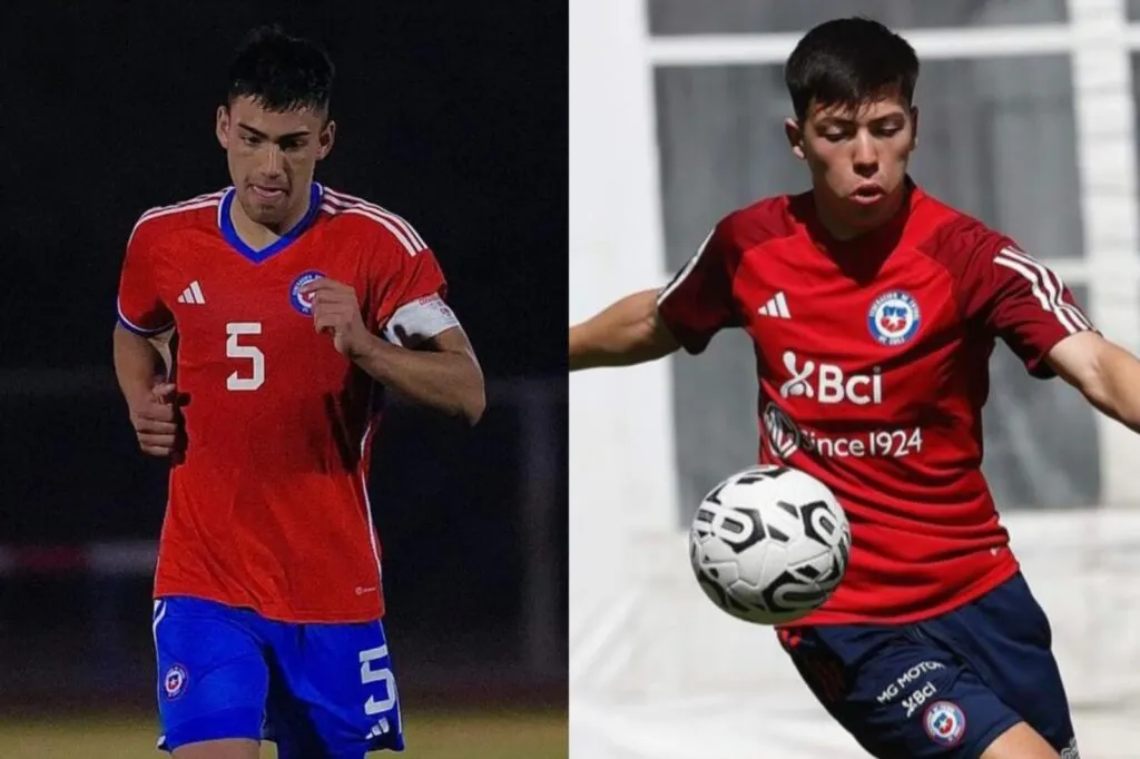 Nicolás Suárez y Leandro Hernández con la camiseta de la Selección Chilena