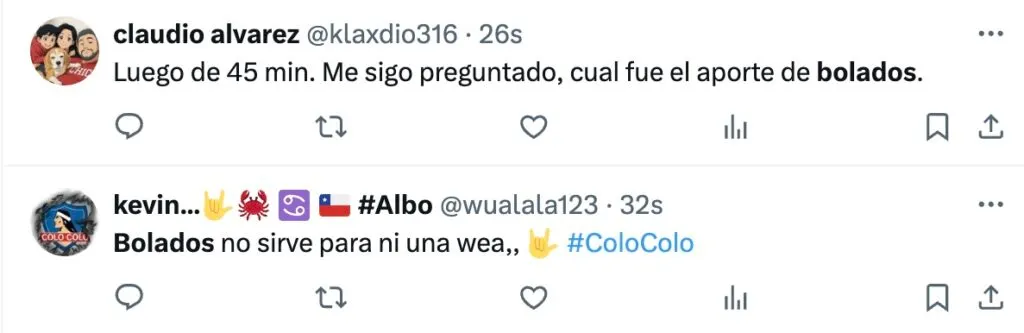 Reacciones hinchas.
