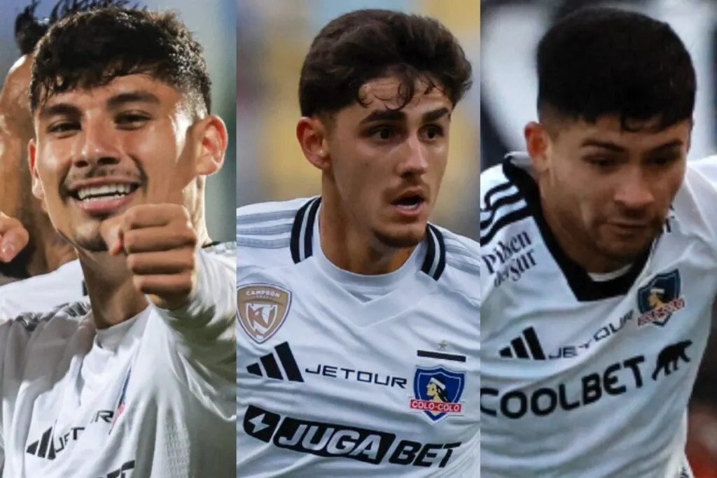 Alexander Oroz, Bruno Gutiérrez y Cristián Riquelme defendiendo los colores de Colo-Colo.
