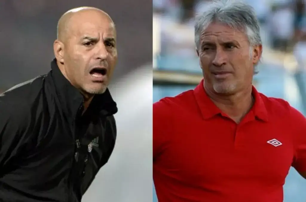 Marco Antonio Figueroa e Ivo Basay en el borde del campo de juego.