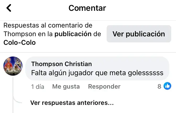 Pantallazo sobre respuesta de Christian Thompson.