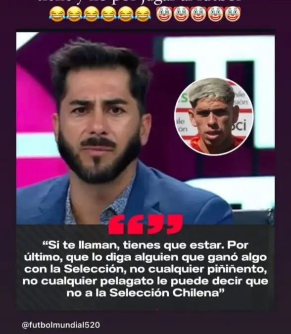 Historia de Instagram de Carlos Palacios contra Johnny Herrera.