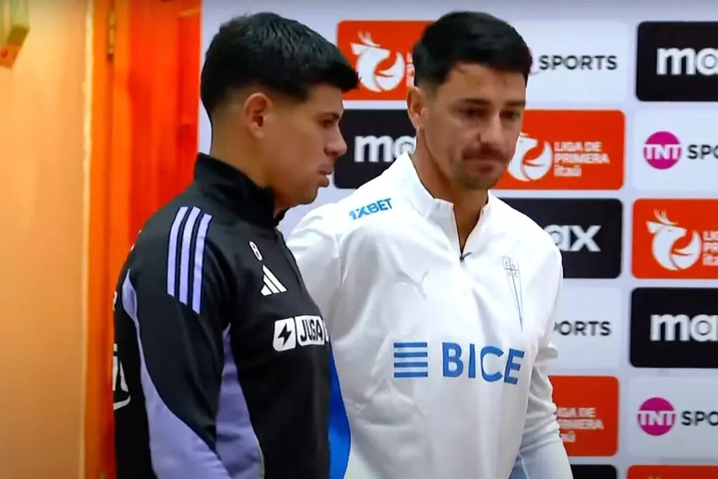 Pavez y Zampedri en la conferencia de capitanes.