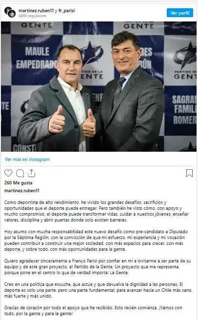 Rubén Martínez anunció su pre-candidatura a diputado por la región del Maule.
