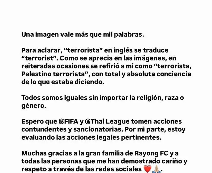 Publicación de Yashir Islame Pinto en Instagram.