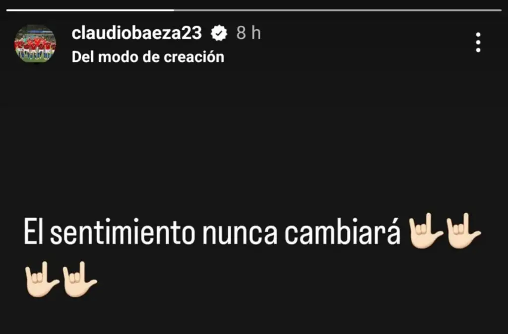 Mensaje de Claudio Baeza en Instagram.