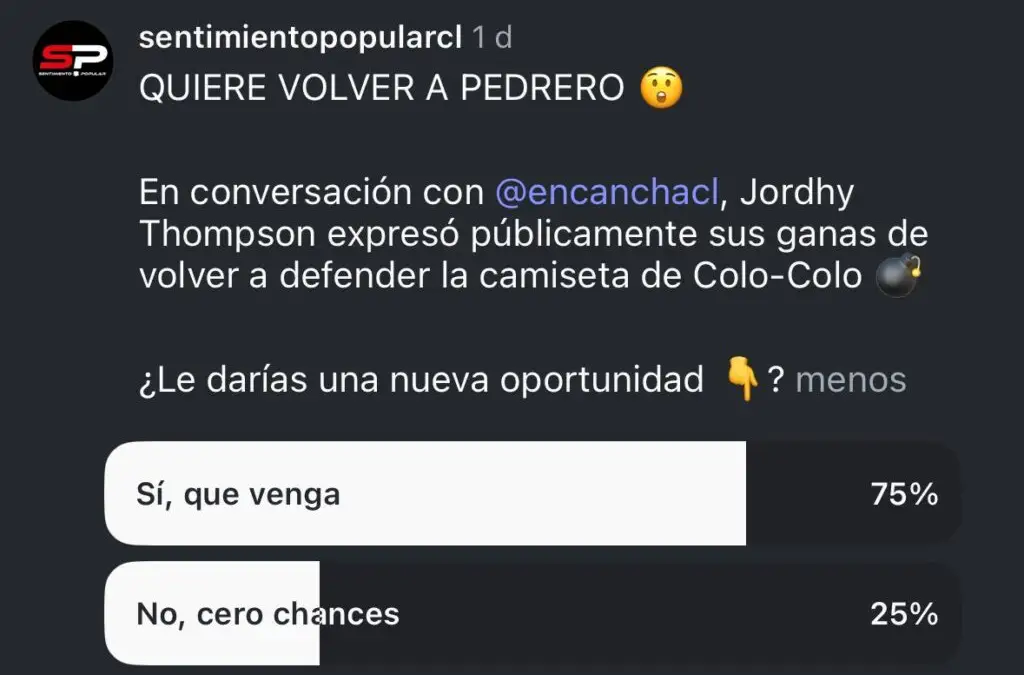 Hinchas de Colo-Colo aprobaron el retorno de Jordhy Thompson.