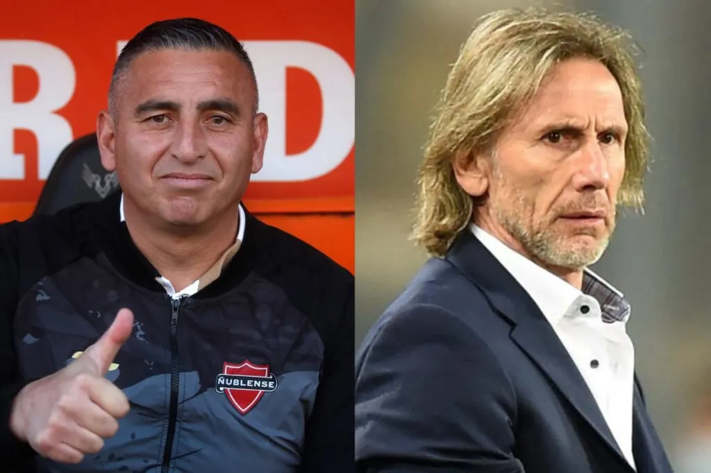 Primer plano a los rostros de Jaime García y Ricardo Gareca.