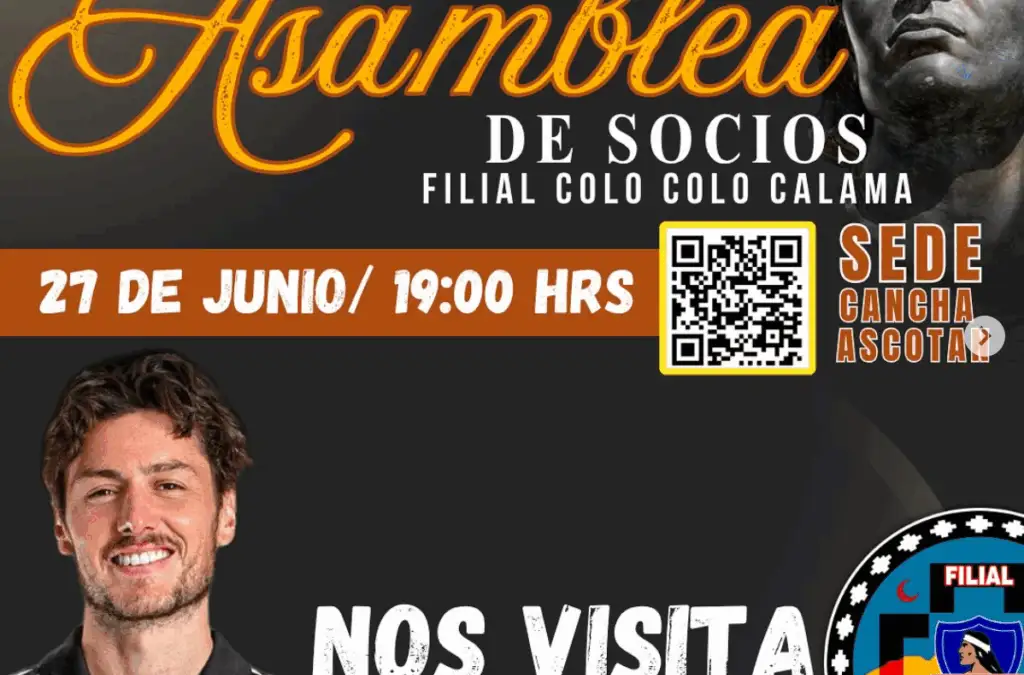 Filial Calama del CSD Colo-Colo anunció la visita de Marco Rojas.