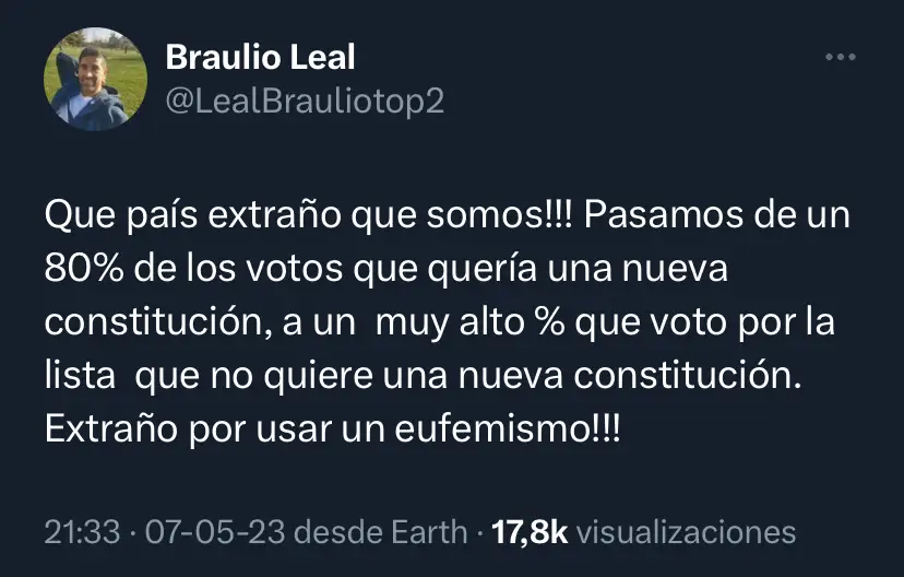 Tweet de Braulio Leal.