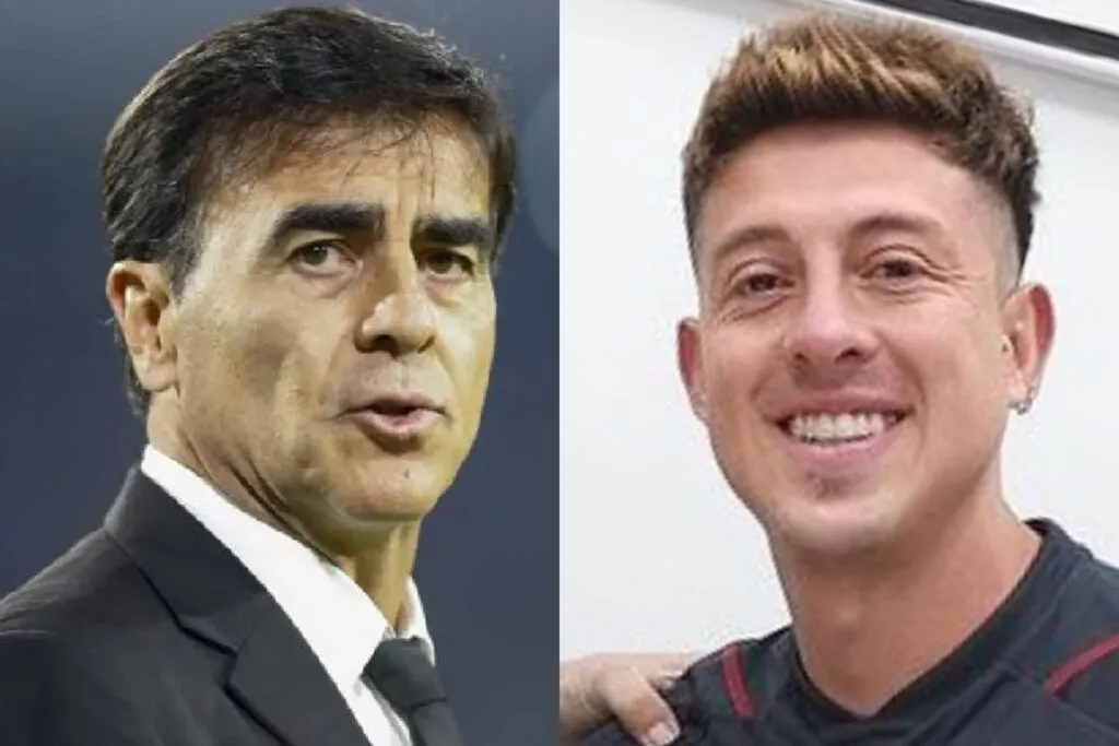 Gustavo Quinteros con mirada seria. Pablo Parra sonriendo.
