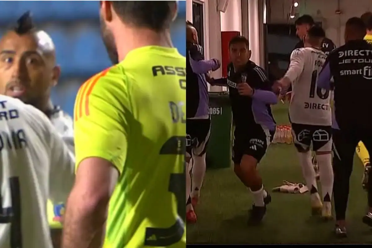 Jugadores de Colo-Colo protagonizan tenso momento.