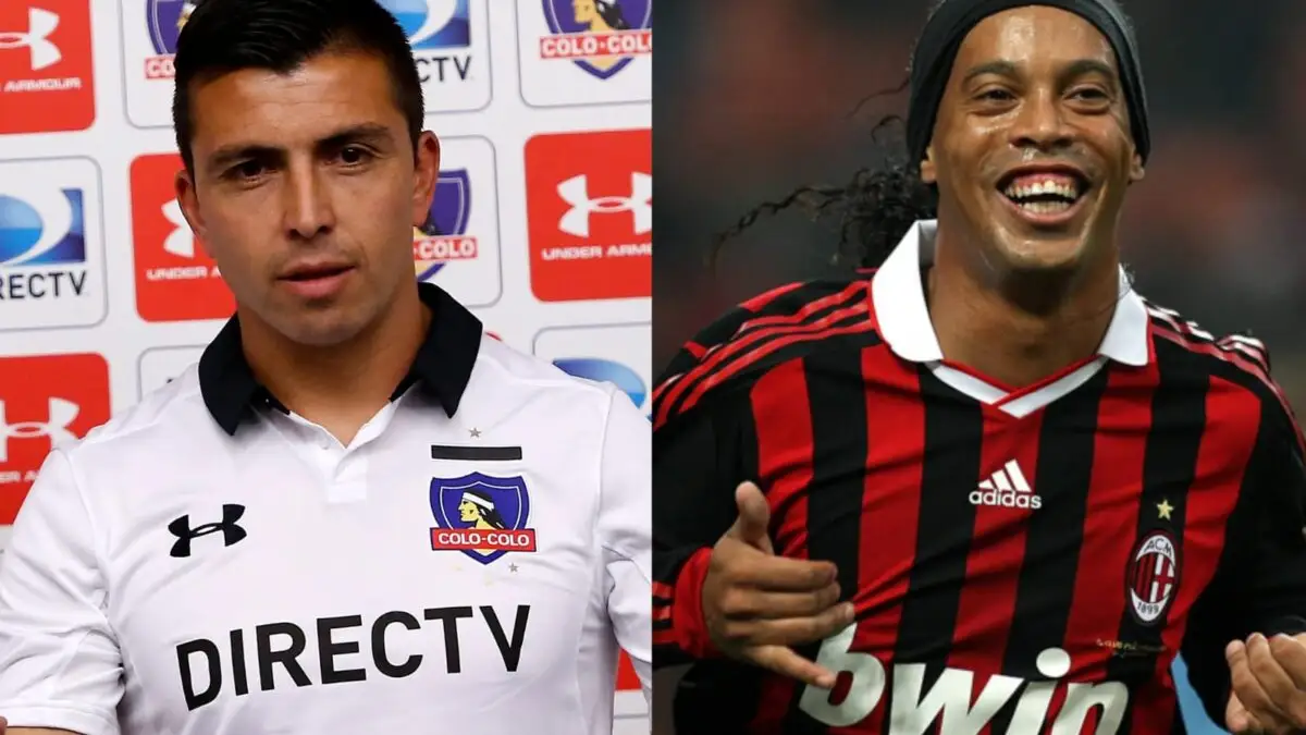 Gonzalo Fierro y Ronaldinho.