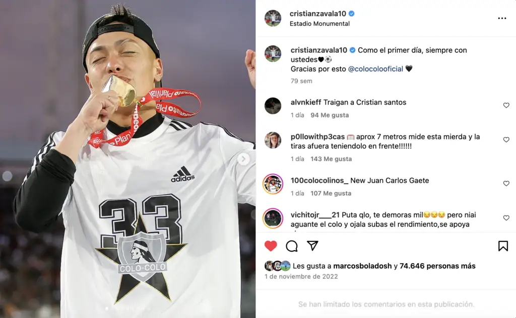 Cristián Zavala limitó los comentarios en sus publicaciones de Instagram.