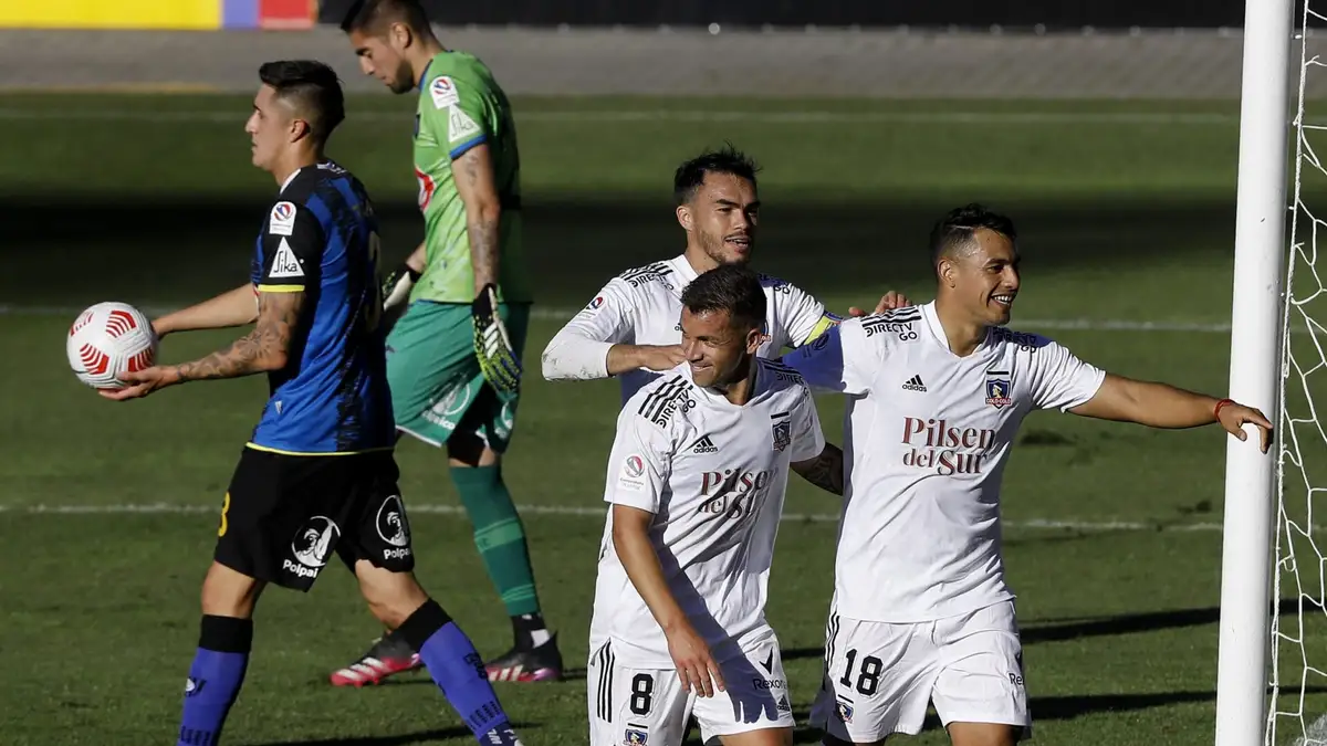 Futbol, Huachipato vs Colo Colo Fecha 8, campeonato Nacional 2021. El jugador de la Colo Colo Ivan Morales, celebra su gol contra Huachipato durante el partido de primera division realizado en el estadio Cap de Talcahuano, Chile. 23/05/2021 Dragomir Yankovic/Photosport Football, Huachipato vs Colo Colo Eighth date, 2021 National Championship. Colo Colo’s player Ivan Morales, celebrates after scoring against Huachipato during the first division match held at the Cap stadium in Talcahuano, Chile. 23/05/2021 Dragomir Yankovic/Photosport