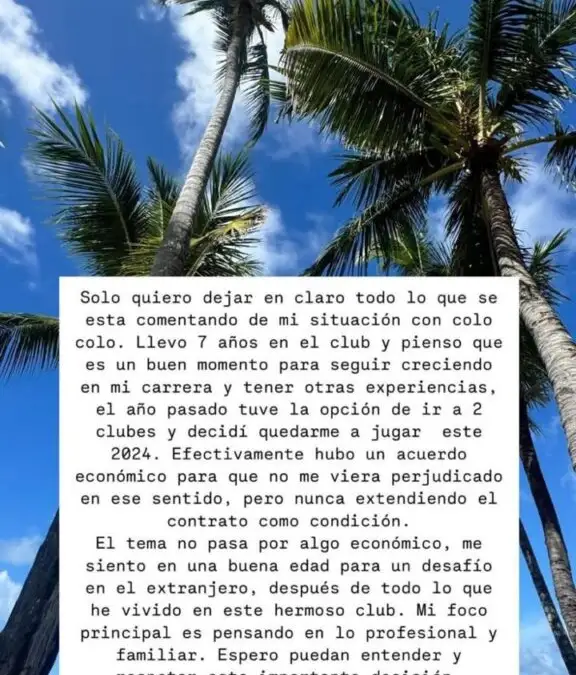 Captura de pantalla sobre publicación de Brayan Cortés.