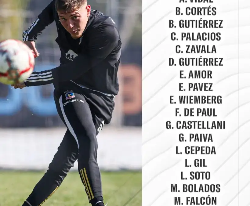 Lista de citados de Colo-Colo para el duelo ante Deporte Santa Cruz por Copa Chile.