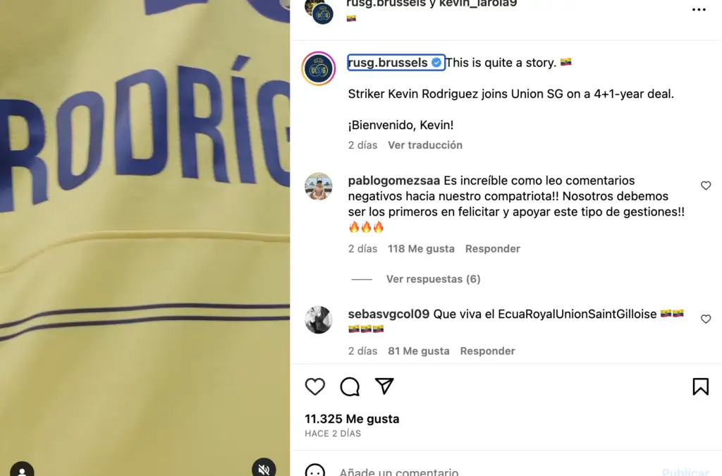 Royale Union Saint-Gilloise fichó a un delantero ecuatoriano.