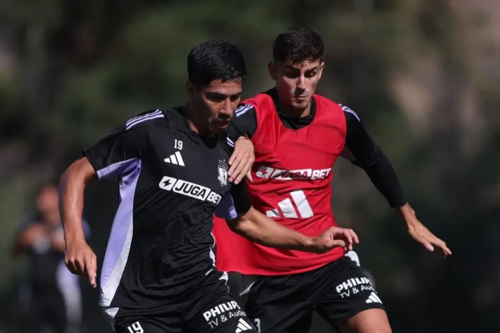 Salomón Rodríguez y Bruno Gutiérrez en el entrenamiento de Colo-Colo