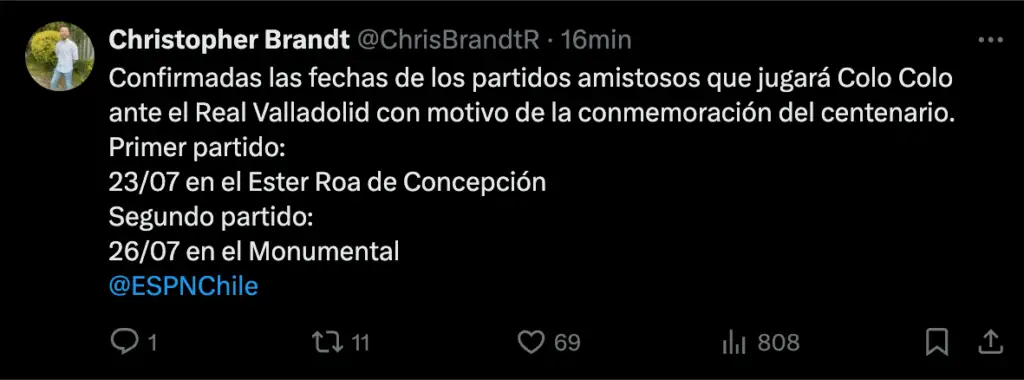 Confirman fechas para los amistosos entre Colo-Colo y Real Valladolid.