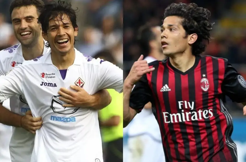 Matías Fernández durante su paso por la Fiorentina y el AC Milan.