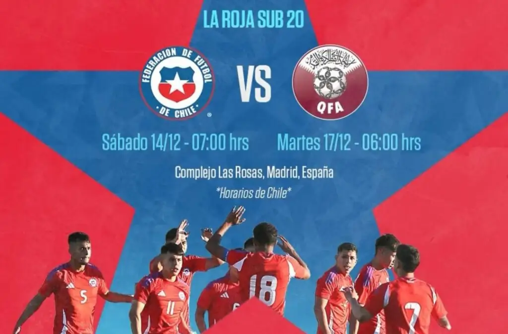 La Selección Chilena Sub-20 disputará dos amistoso frente a Qatar.