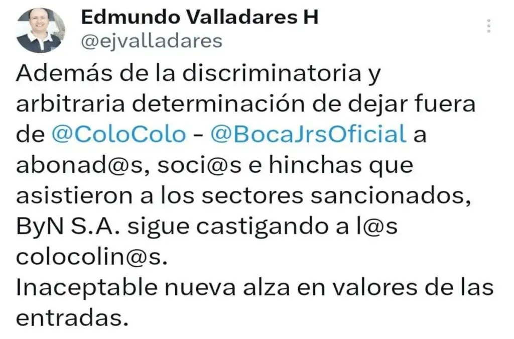El mensaje de Edmundo Valladares contra Blanco y Negro.