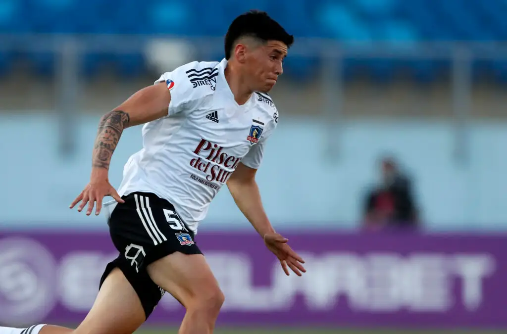 Futbol, Audax Italiano vs Colo Colo.
Fecha 29, campeonato Nacional 2021.
El jugador de Colo Colo Francisco Garcia es fotografiado durante el partido de primera division contra Audax Italiano disputado en el estadio El Teniente de Rancagua, Chile.
28/10/2021
Andres Pina/Photosport

Football, Audax Italiano vs Colo Colo.
29th date, 2021 National Championship.
Colo Colo’s player Francisco Garcia is pictured during the first division match against Audax Italiano held at the El Teniente stadium in Rancagua, Chile. 
28/10/2021
Andres Pina/Photosport